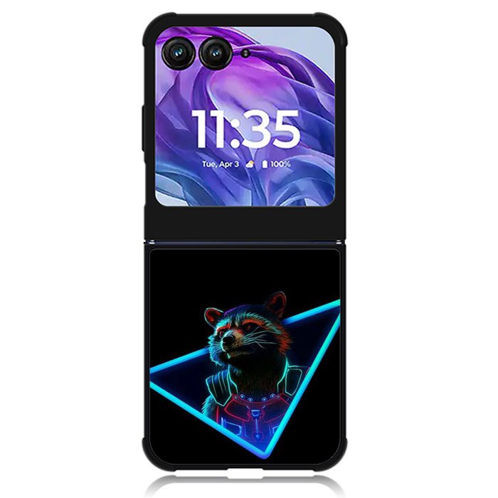 Rocket Raccoon Neon Motorola Moto Razr Plus 2024 , Moto Razr+ 2024 Case OV1920