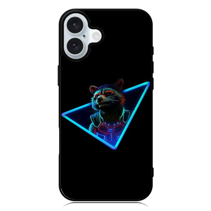 Rocket Raccoon Neon iPhone 16 Plus Case QC1920