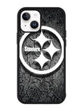 Steelers black and white iPhone 15 Plus Case OV6899