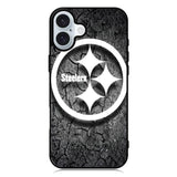 Steelers black and white iPhone 16 Case QC6899