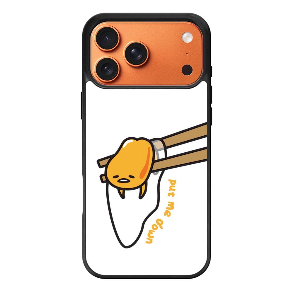 Put Me Down Gudetama iPhone 17 Pro Case