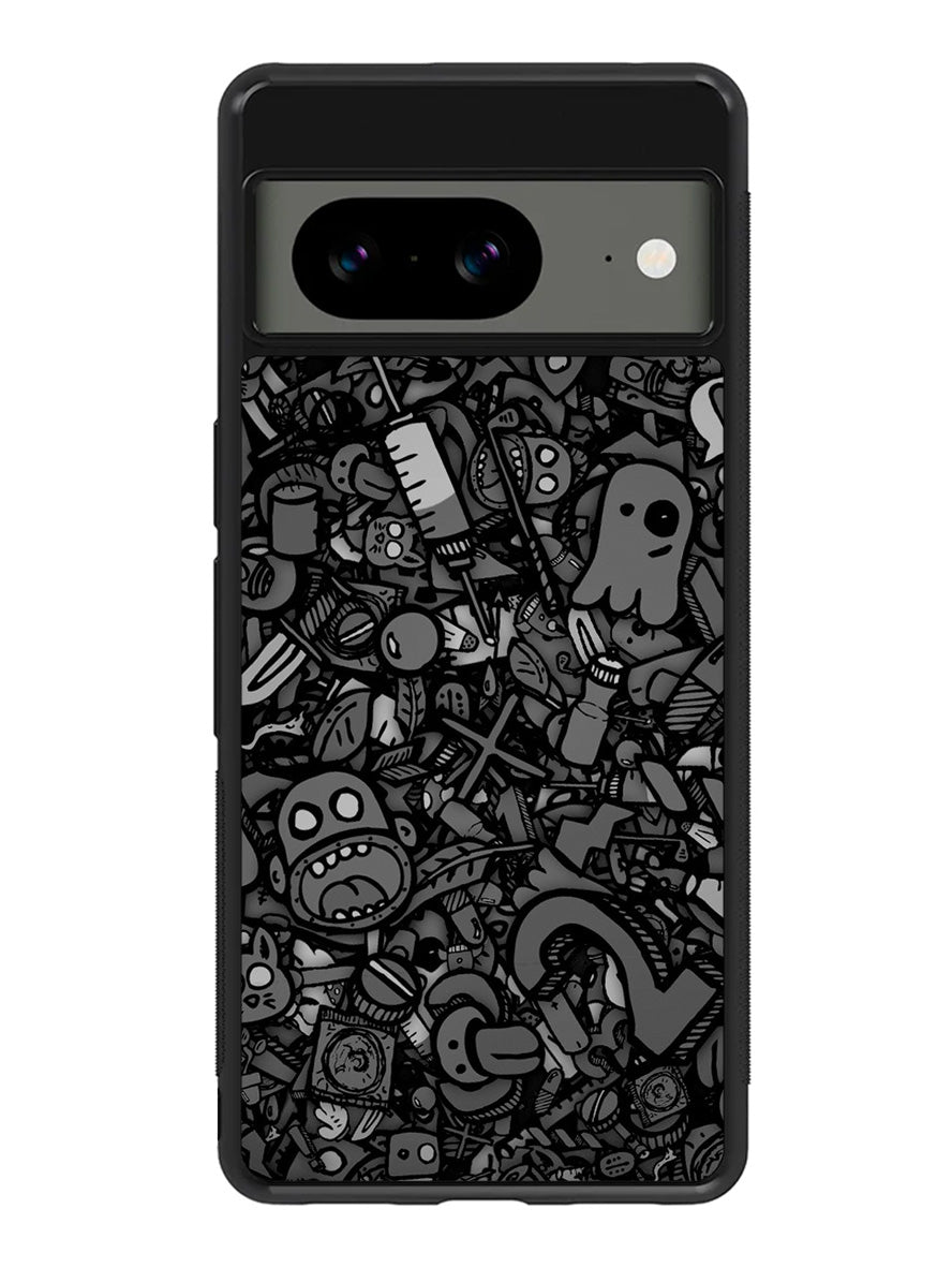 Doodle Grey Cool Google Pixel 8A Case QC7100