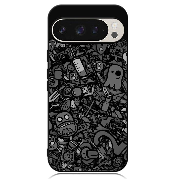 Doodle Grey Cool Google Pixel 9 | Pixel 9 Pro Case OV7100