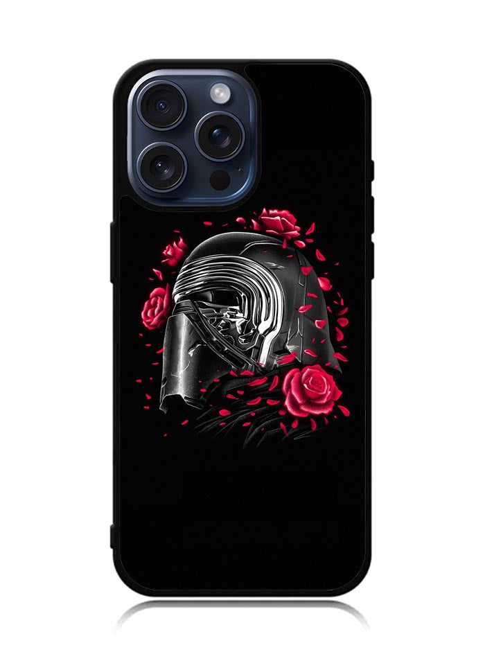 Star Wars Kylo Ren Helmet and Roses iPhone 15 Pro Max Case