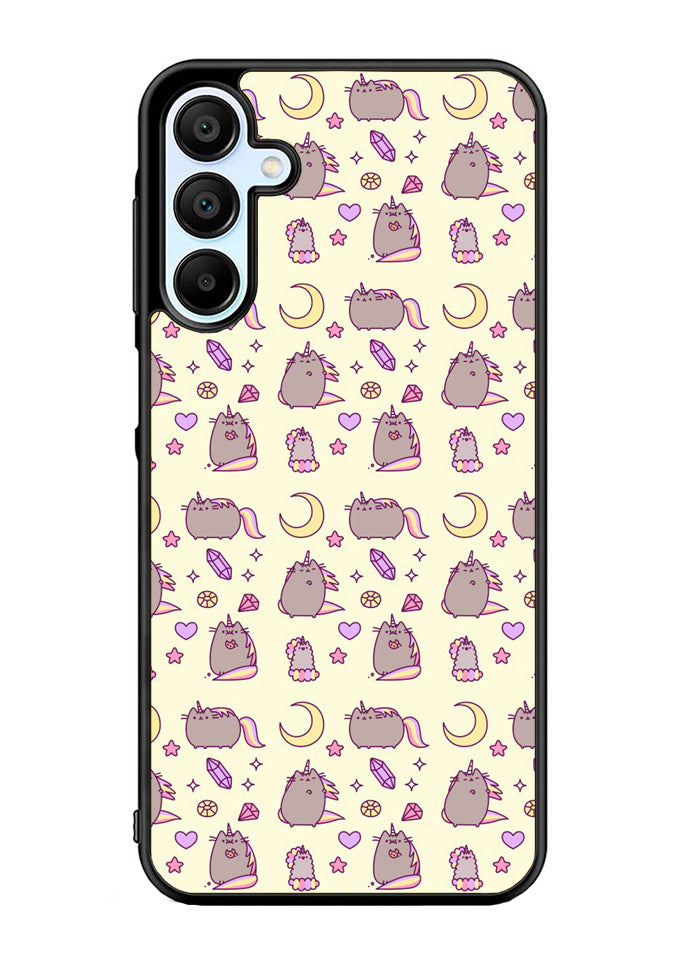 Pusheen The Cat Moon Pattern Samsung Galaxy A35 5G Case OV6948