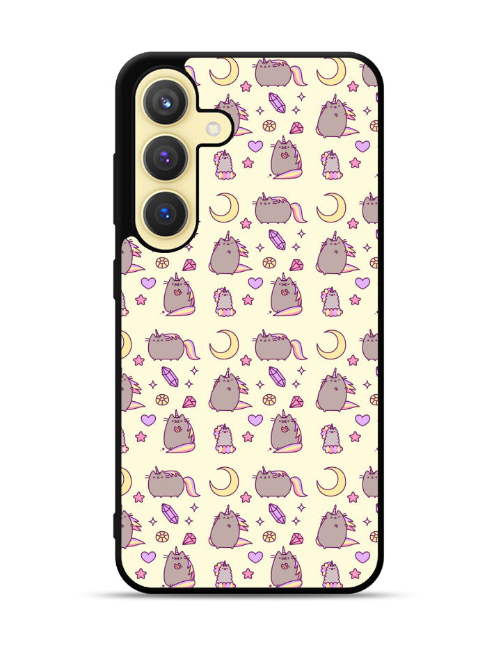 Pusheen The Cat Moon Pattern Samsung Galaxy S23 Plus 5G , Samsung Galaxy S23+ 5G Case QC6948