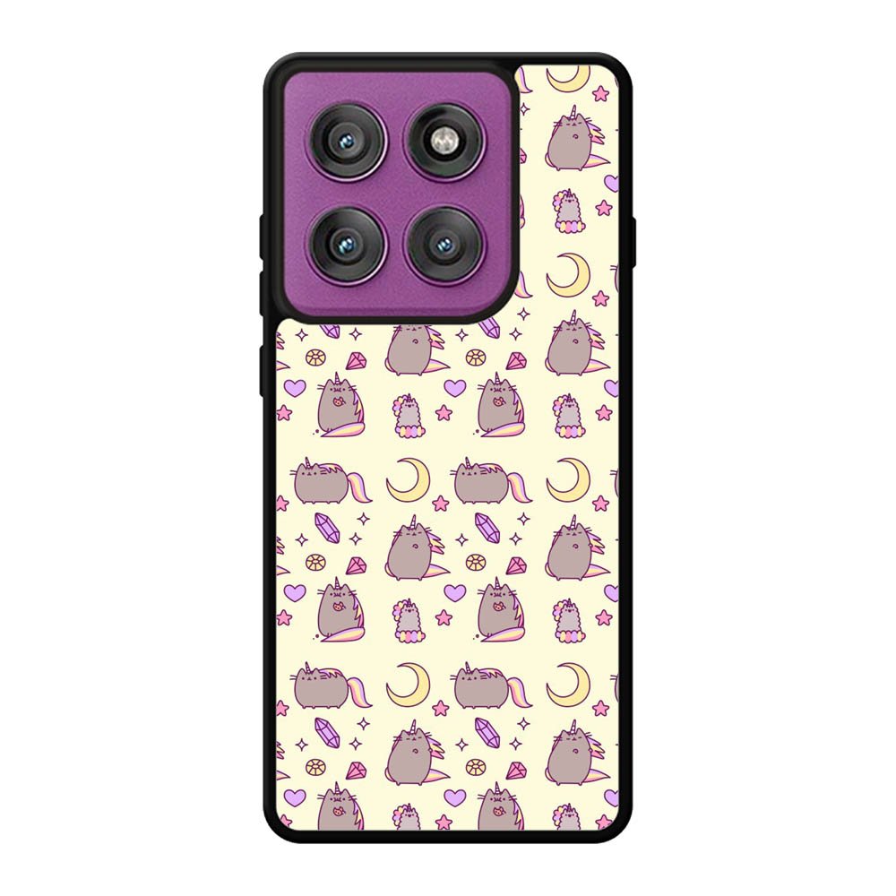 Pusheen The Cat Moon Pattern Motorola Moto Edge 60 Pro Case QC6948