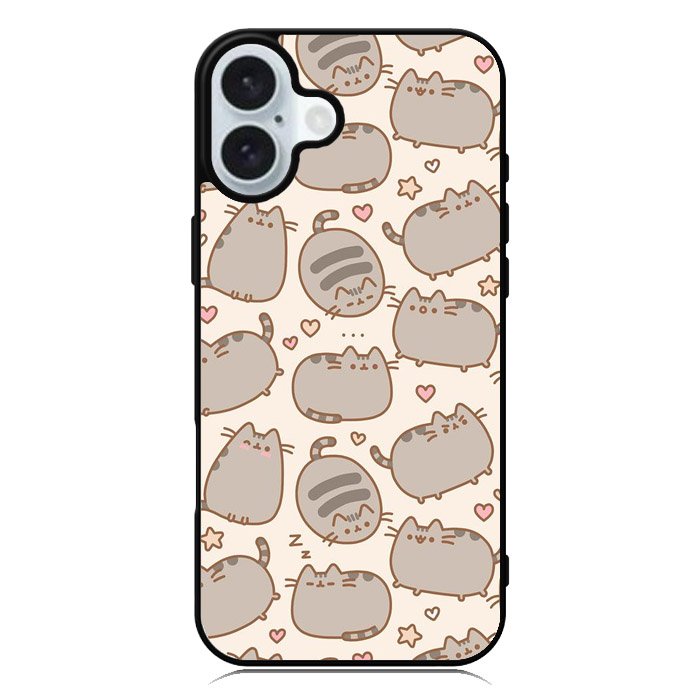 Pusheen The Cat Pattern iPhone 16 Case
