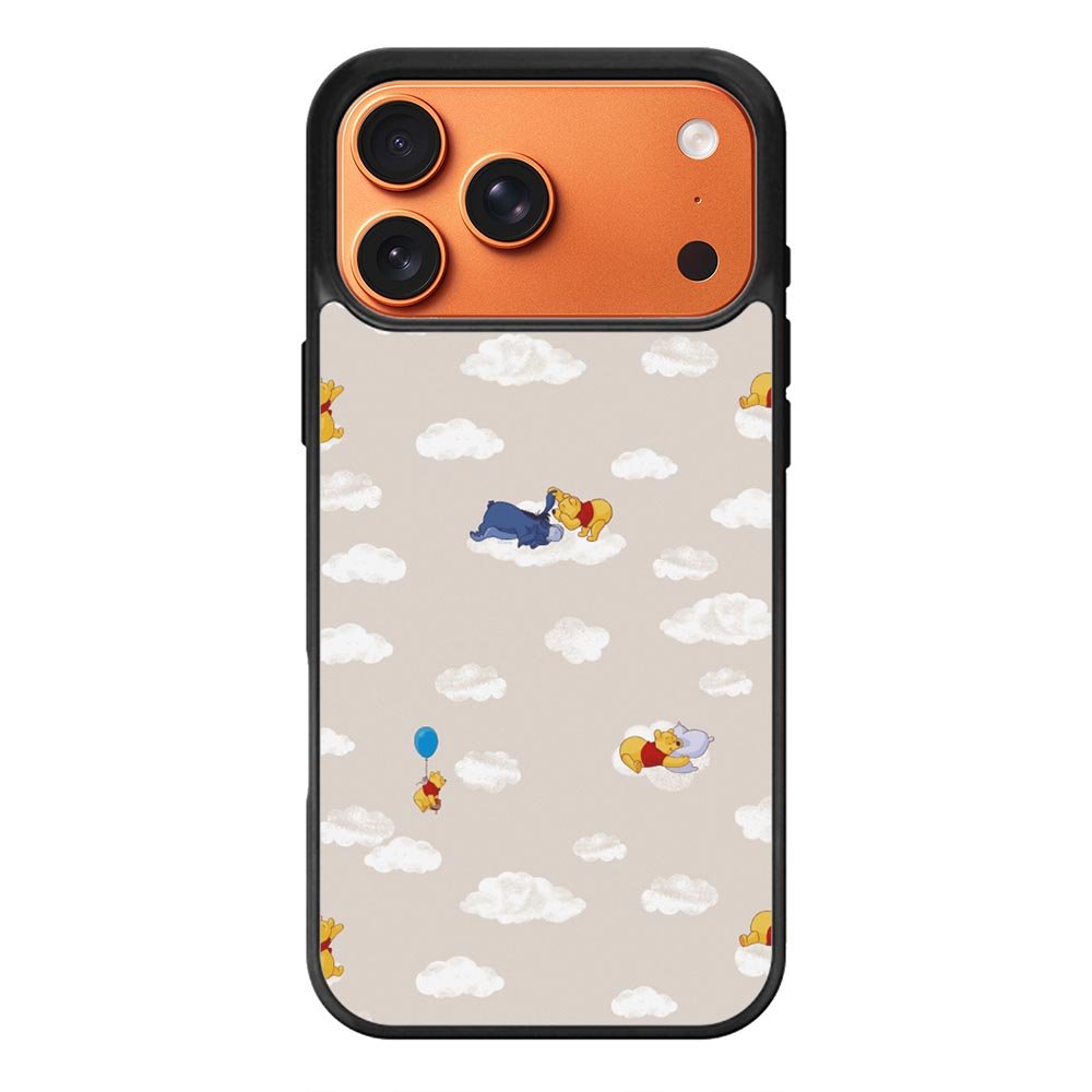 Winnie The Pooh Cloud Pattern iPhone 17 Pro Case QC6854