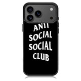 Anti Social Social Club Black White iPhone 17 Pro Case OV7174