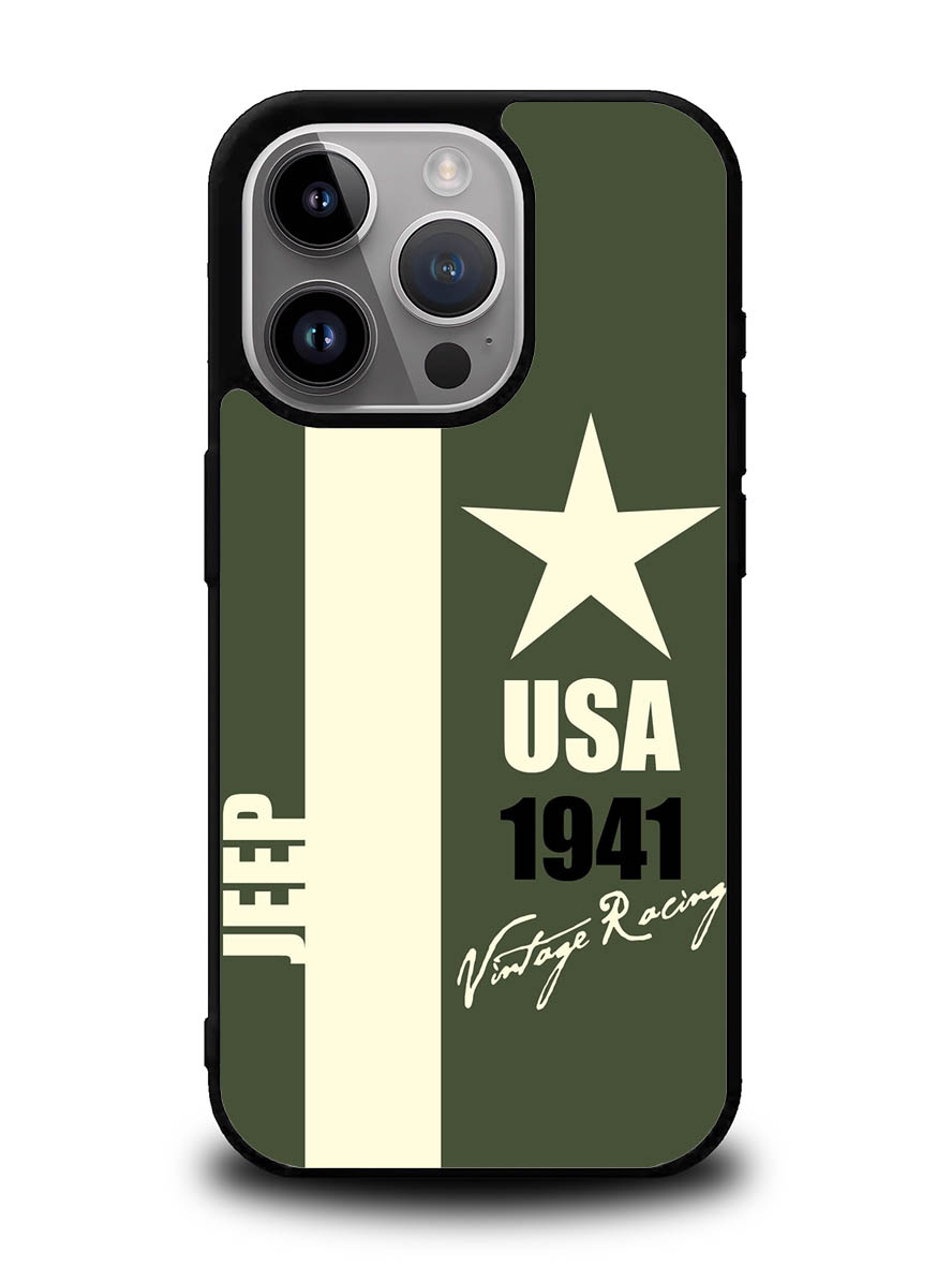 Jeep Vintage Racing USA 1941 iPhone 15 Pro Case OV9800