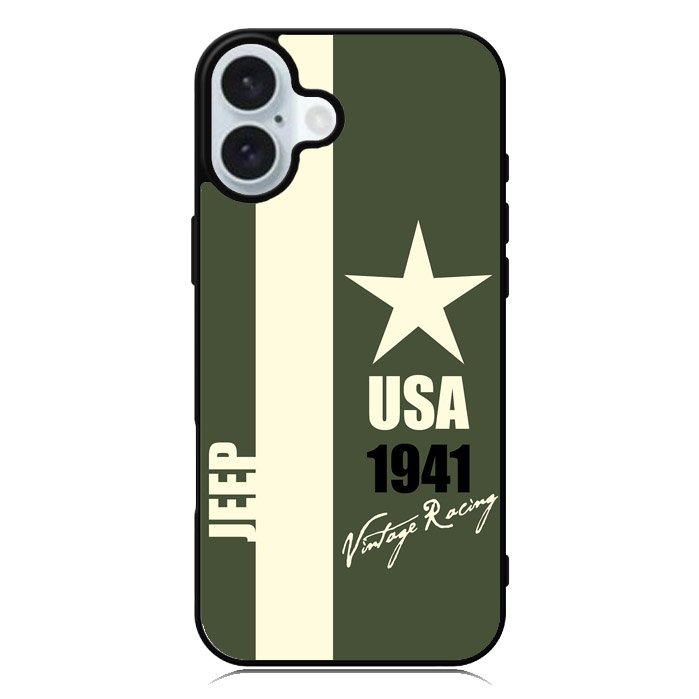 Jeep Vintage Racing USA 1941 iPhone 16 Plus Case QC9800