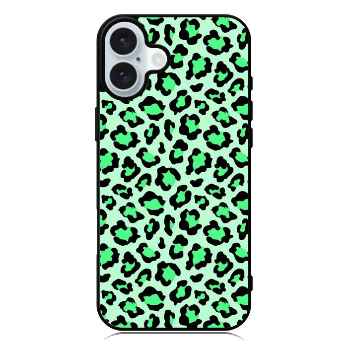 Leopard Green Pattern iPhone 16 Plus Case QC9851