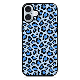 Leopard Blue Pattern iPhone 16 Plus Case QC9850