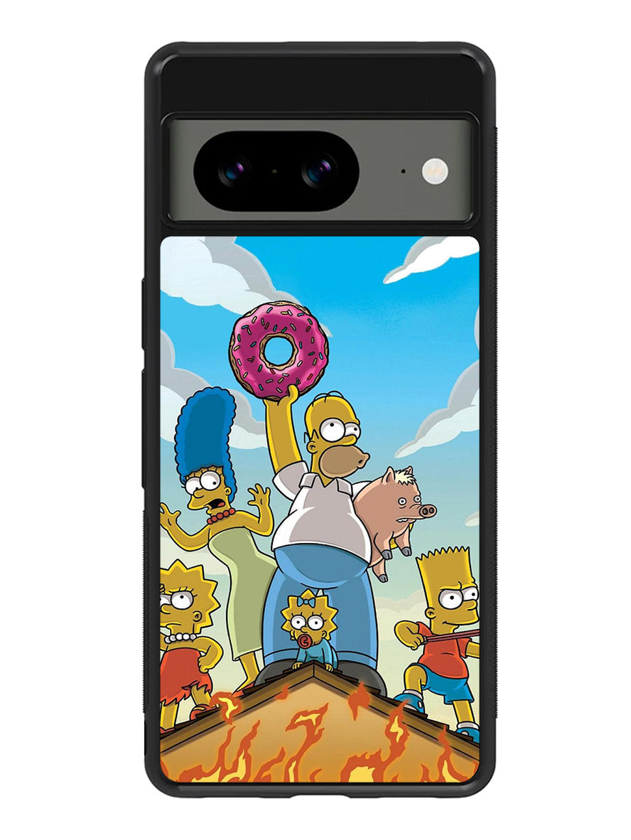 The Simpsons Fire Family Google Pixel 8A Case QC9900