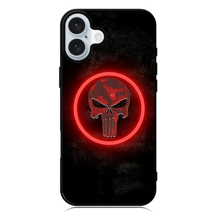 Punisher Red Glow iPhone 16 Case QC9919