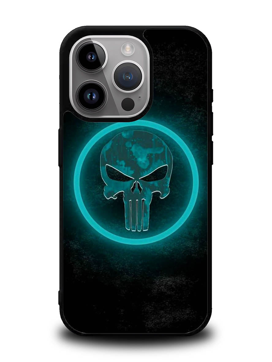 Punisher Blue Glow iPhone 14 Pro Case QC9917
