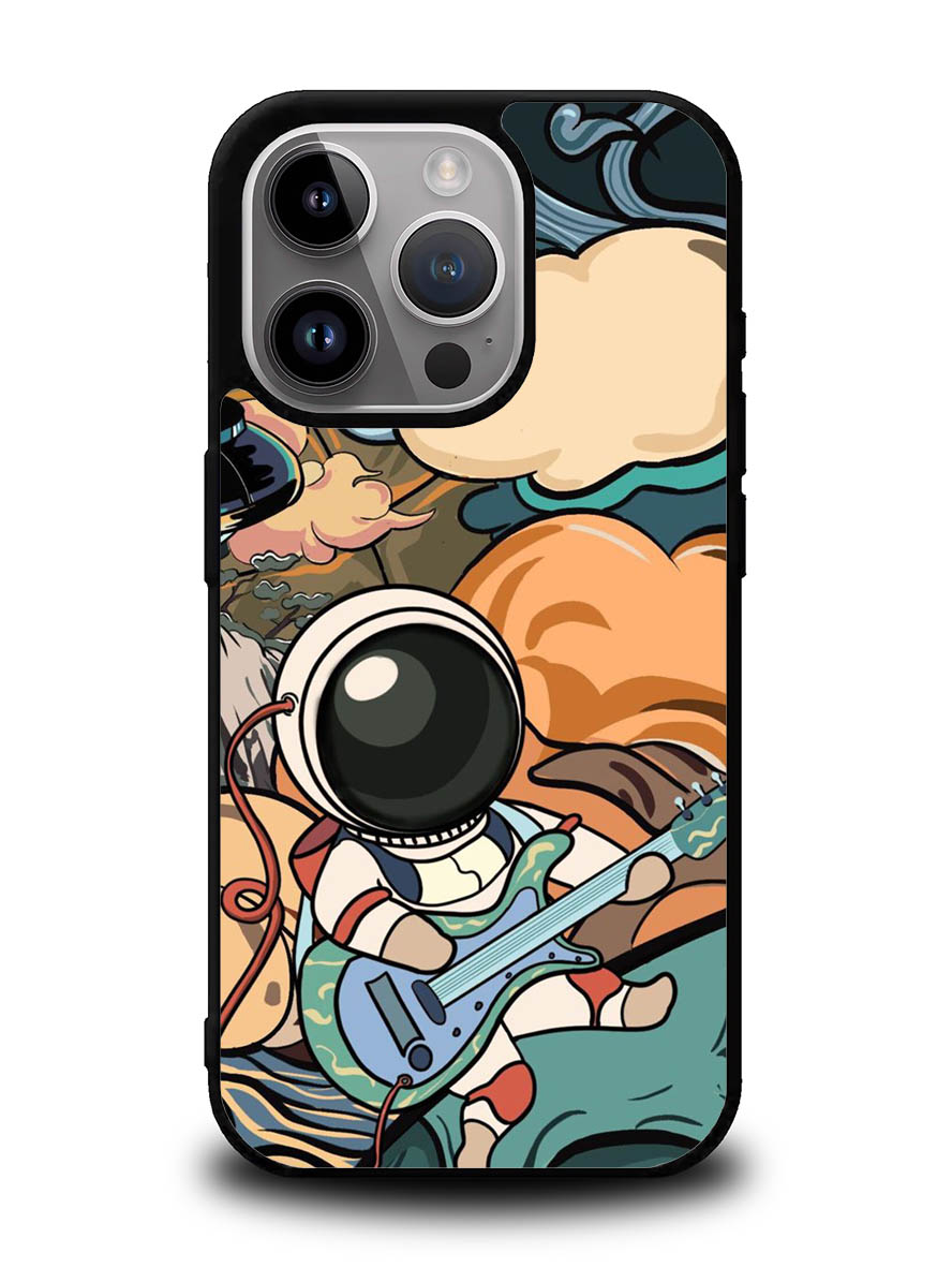 Cute Guitar Astronaut iPhone 14 Pro Case QC8814