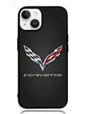 Corvette Logo Carbon 2nd iPhone 14 Case