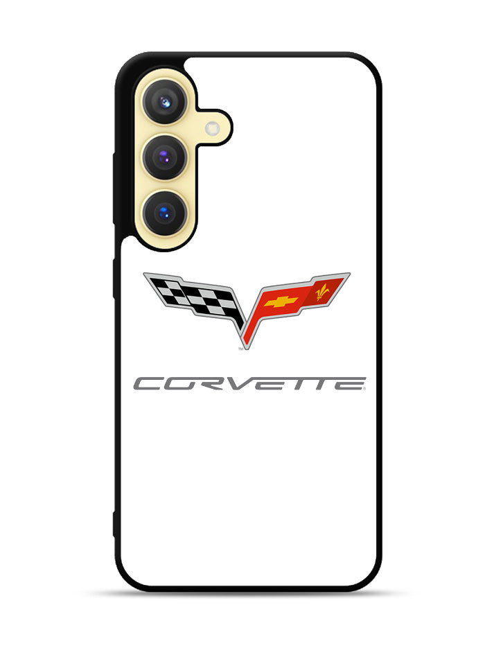 Corvette Logo White Background Samsung Galaxy S23 Plus 5G , Samsung Galaxy S23+ 5G Case QC8847