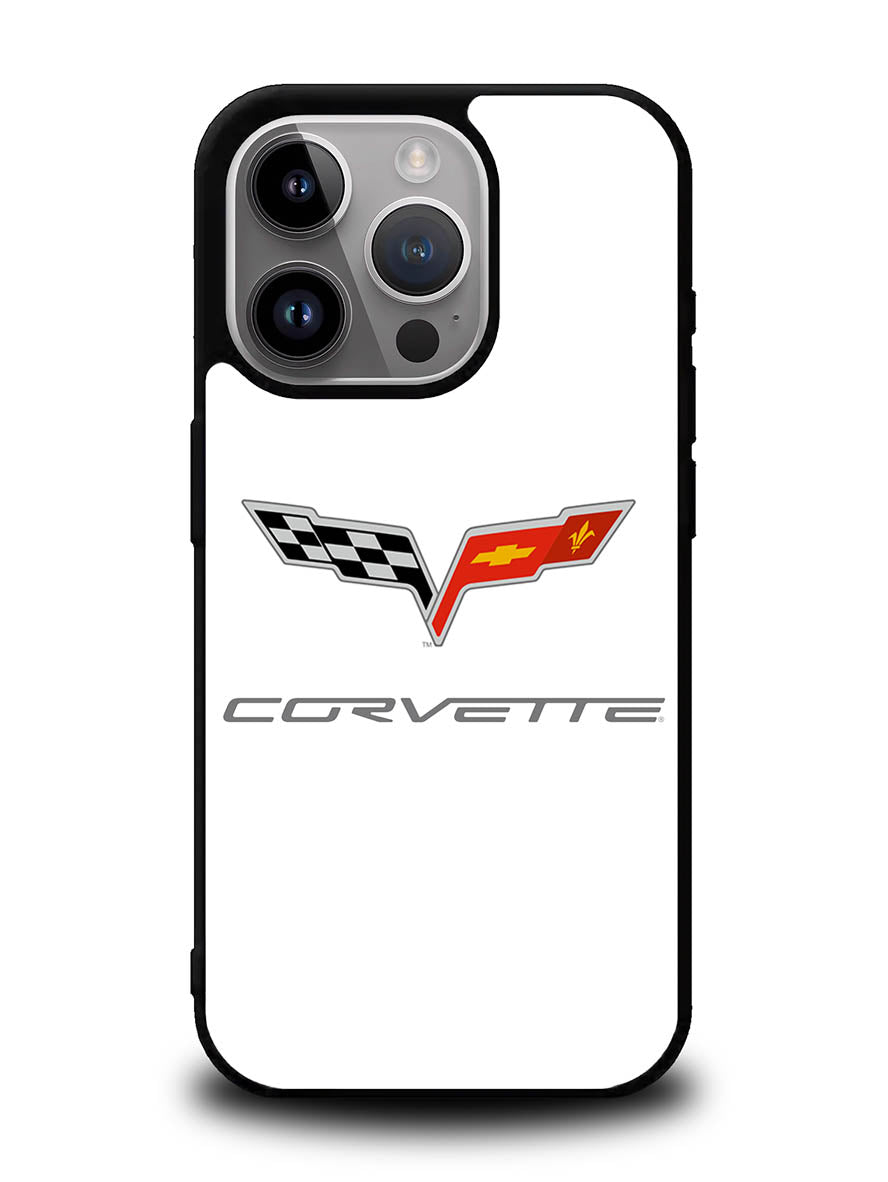 Corvette Logo White Background iPhone 14 Pro Case QC8847