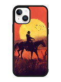 Red dead cowboy sunset Art iPhone 15 Case OV10805