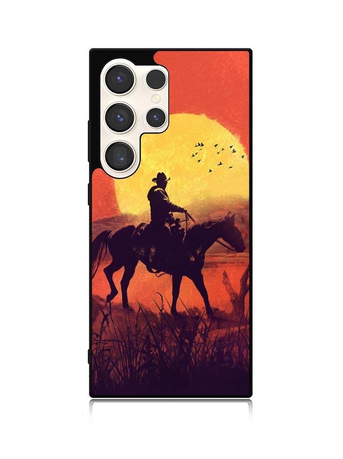 Red dead cowboy sunset Art Samsung Galaxy S23 Ultra 5G Case QC10805