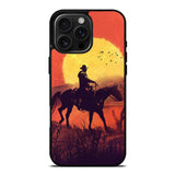 Red dead cowboy sunset Art iPhone 16 Pro Case OV10805