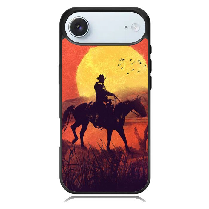Red dead cowboy sunset Art iPhone 17 Air Case OV10805