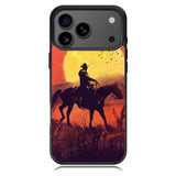 Red dead cowboy sunset Art iPhone 17 Pro Case OV10805
