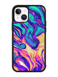 Swirl Paint Blue and Yellow iPhone 14 Case QC10837