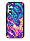 Swirl Paint Blue and Yellow Samsung Galaxy A54 5G Case OV10837