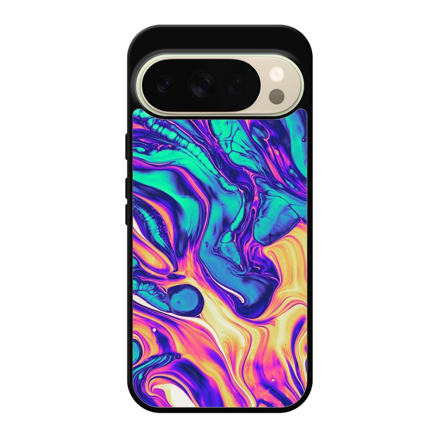 Swirl Paint Blue and Yellow Google Pixel 10 Pro XL Case QC10837