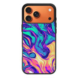 Swirl Paint Blue and Yellow iPhone 17 Pro Case QC10837