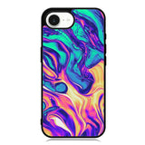 Swirl Paint Blue and Yellow iPhone 16e Case OV10837