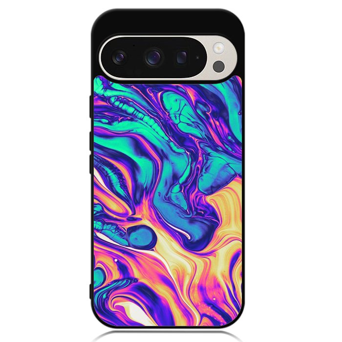 Swirl Paint Blue and Yellow Google Pixel 9 | Pixel 9 Pro Case OV10837