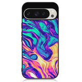 Swirl Paint Blue and Yellow Google Pixel 9 | Pixel 9 Pro Case OV10837