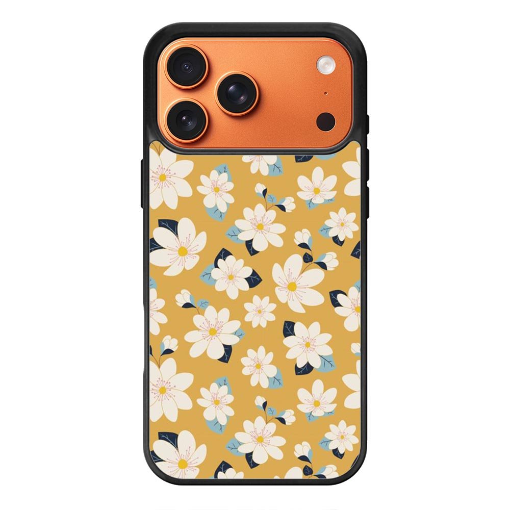 Cute white flowers seamless pattern iPhone 17 Pro Max Case QC10922