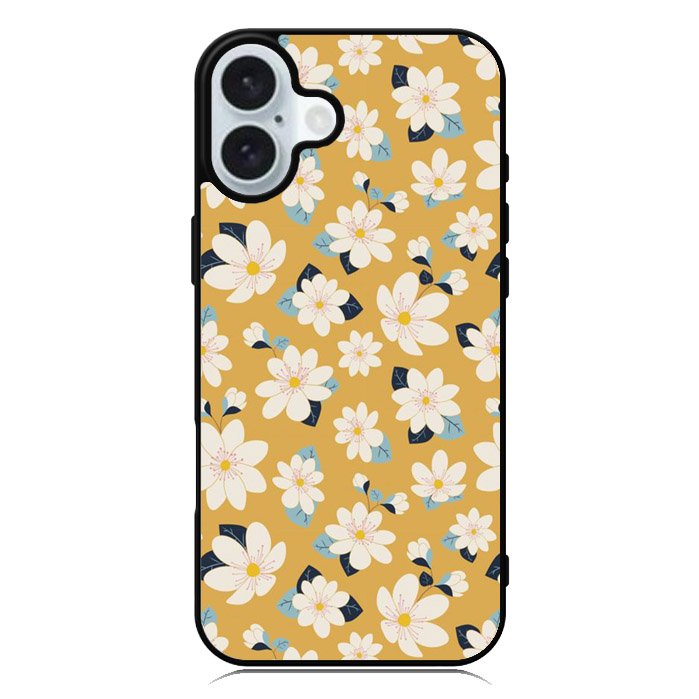 Cute white flowers seamless pattern iPhone 16 Case QC10922
