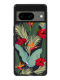 pattern tropical leaves with red hibiscus flower and bird of paradise Google Pixel 8A Case QC10790
