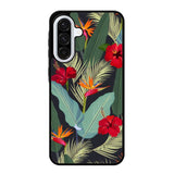 pattern tropical leaves with red hibiscus flower and bird of paradise Samsung Galaxy A56 5G Case OV10790
