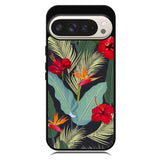 pattern tropical leaves with red hibiscus flower and bird of paradise Google Pixel 10 | Google Pixel 10 Pro Case OV10790