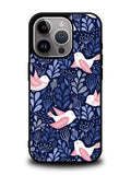 Bird Flower Pattern iPhone 15 Pro Case OV10906