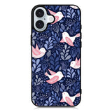 Bird Flower Pattern iPhone 16 Case QC10906