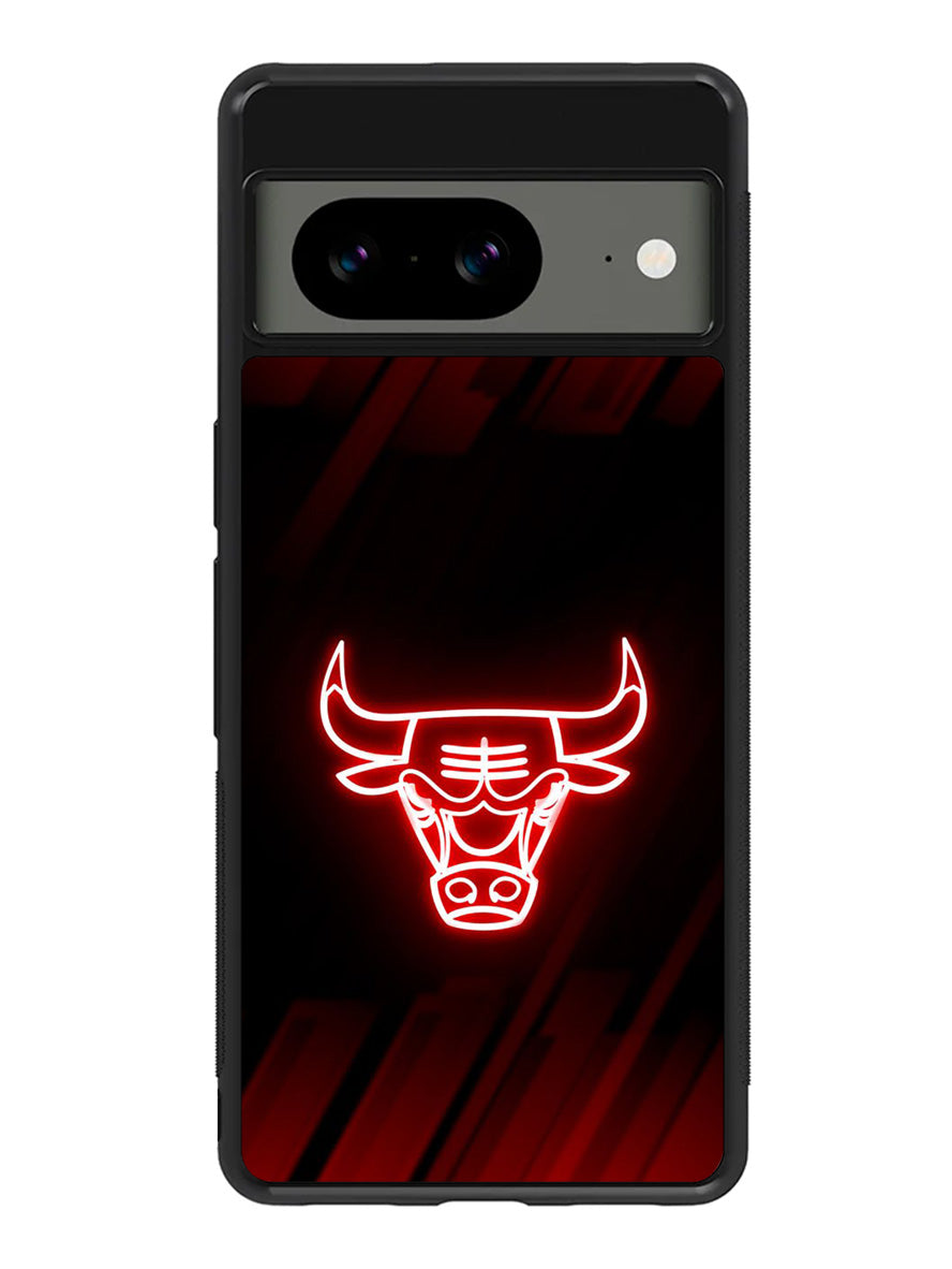 Chicago Bulls NBA Neon Logo Google Pixel 8A Case QC10683