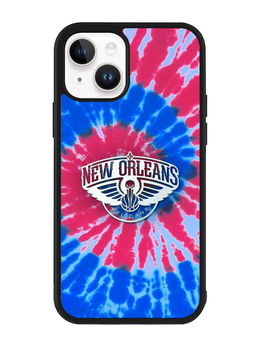 New Orleans Pelicans Tie Dye Style Logo iPhone 14 Plus Case QC10512