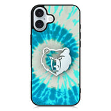 Memphis Grizzlies Tie Dye Style Logo iPhone 16 Plus Case QC10491