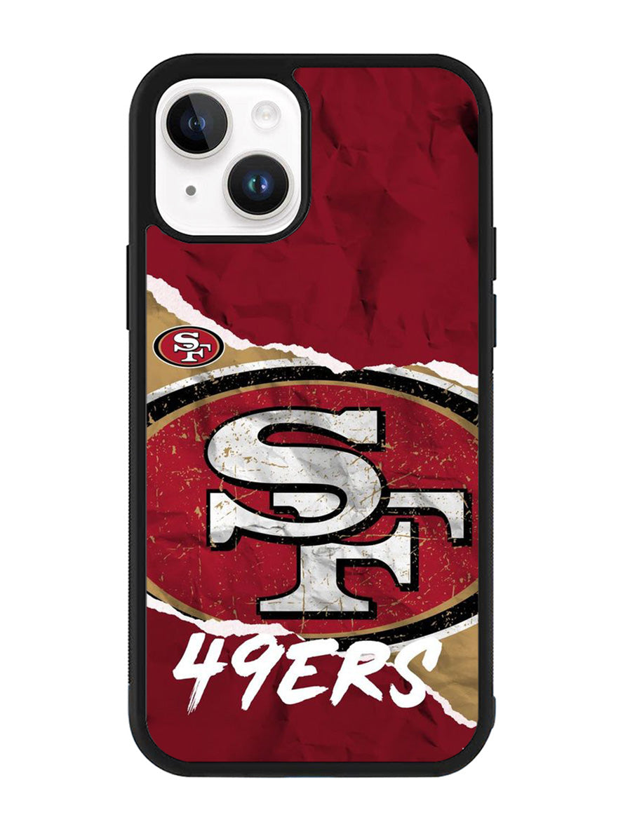 San Francisco 49ers Torn Paper Style Logo iPhone 15 Plus Case OV10317
