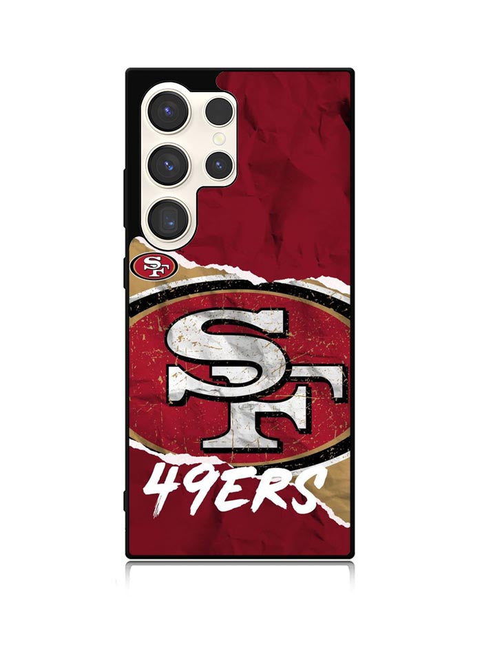 San Francisco 49ers Torn Paper Style Logo Samsung Galaxy S23 Ultra 5G Case QC10317