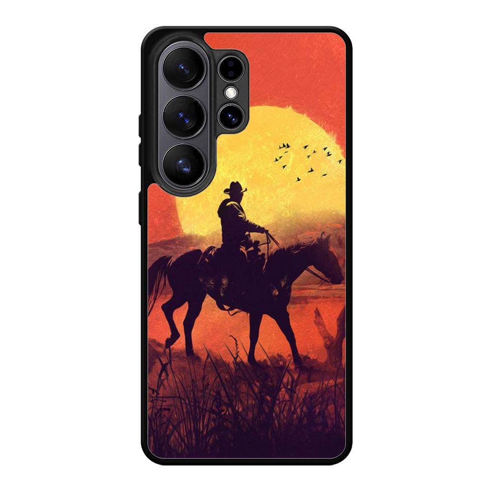 Red dead cowboy sunset Art Samsung Galaxy S26 Ultra Case OV10805